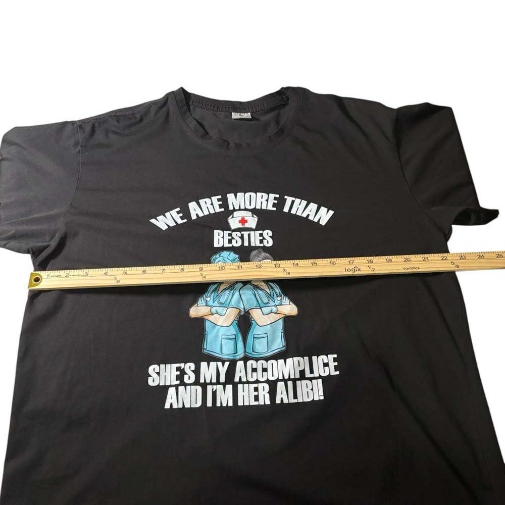 Nurses Graphic T-Shirt Size XL Short Sleeve Nursing Medical Work Bestie Stretch - Picture 13 of 14